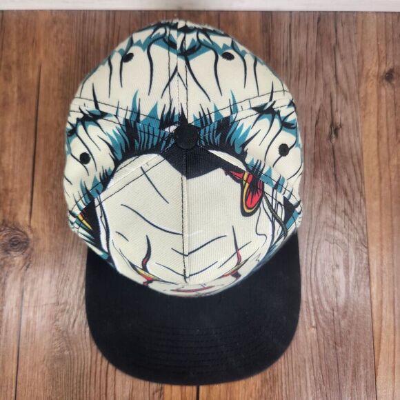 Stephen Kings IT Pennywise Big Face Snapback Hat Cap Black Green Movie Horror - Picture 7 of 10